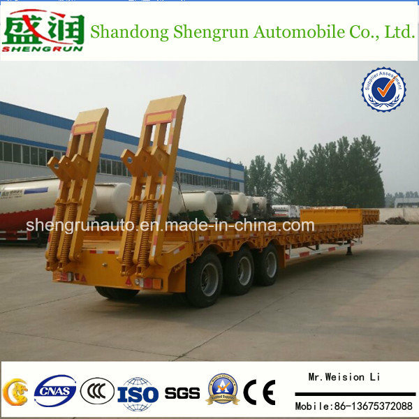 3 Axles Low Bed Flatbed Utility Cargo Semi Truck Trailer Image1