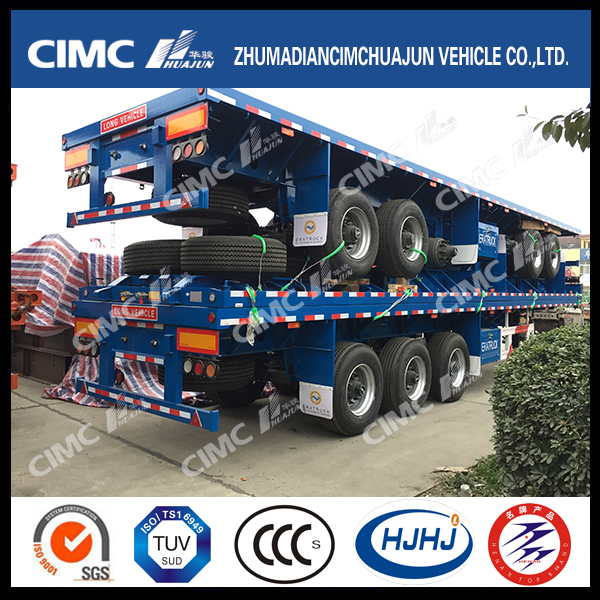 3 Axle 40FT Flatbed Semi Trailer Truck Trailer Tractor Trailer Image1