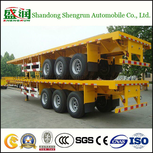 3 Axles Utility 40FT Container Flatbed Cargo Semi Truck Trailer Image1
