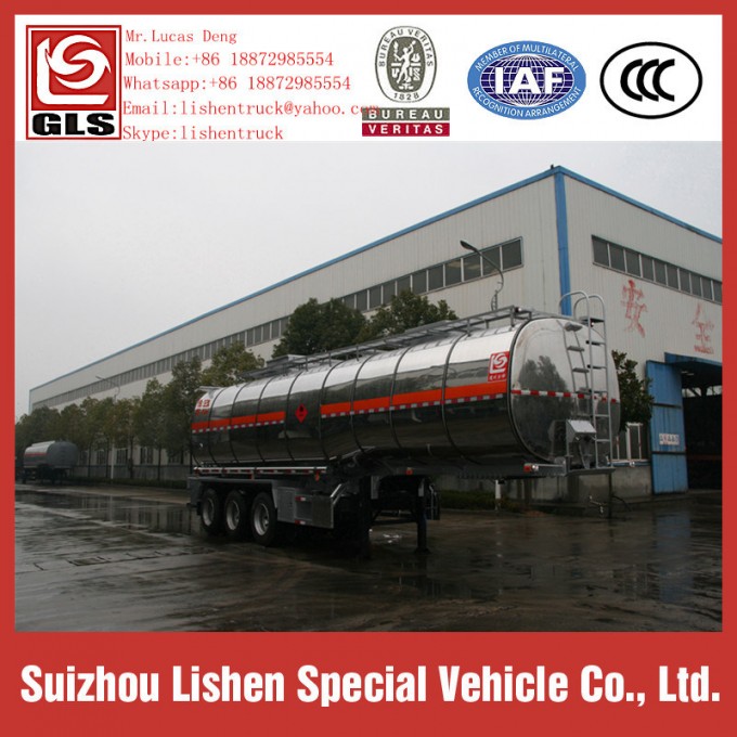 Tri Axles Oil Tanker Semi-Trailer Aluminum Alloy Fuel Tanker Truck Trailer Image1