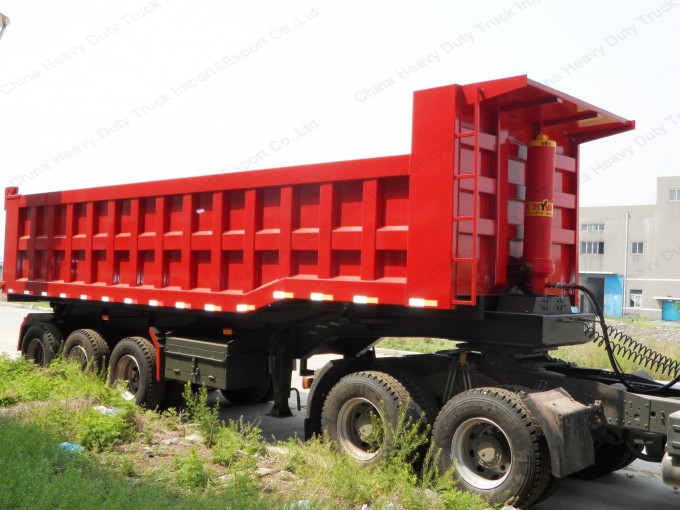 80ton 100ton 3 Axles Dump Tipper Semi Trailer Truck Trailer Image1