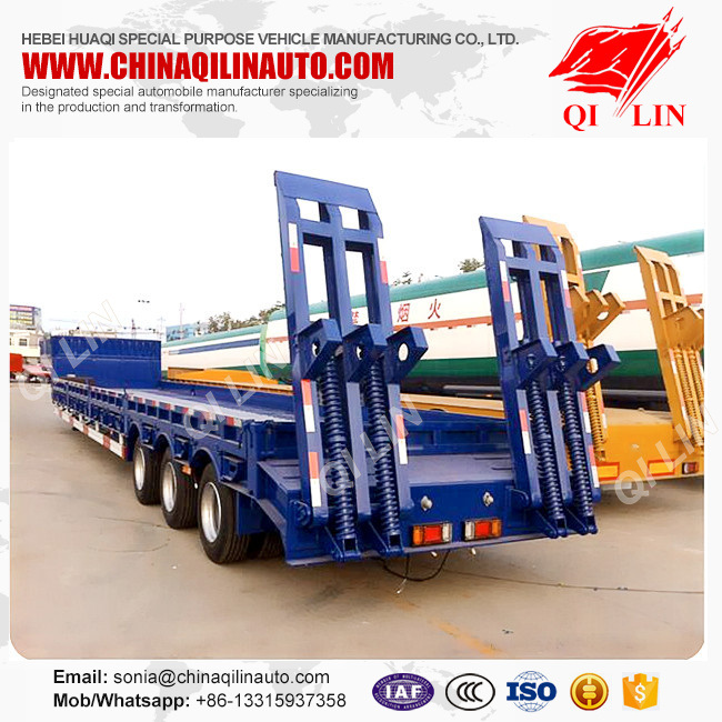 50 Ton Tri-Axle Extendable Low Bed Semi Truck Trailer Image1