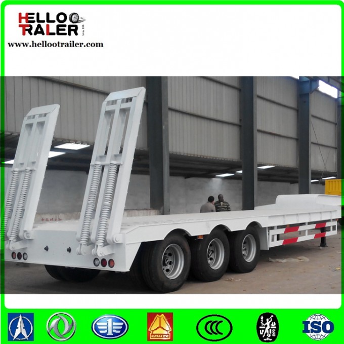 60ton 3 Axle Low Bed Truck Semi Trailer for Sale Image1
