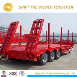 3 Axles Lowbed Semi Trailer 50-80t Cimc Low Bed Trailer Lowboy Semi Trailer