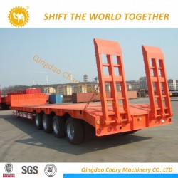 4axles 90tons Drop Deck Low Bed Truck Semi Trailer