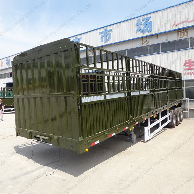 China Factory Supply 13m 75m3 Stake Bed Truck/Fences Trailer/Horse Trailers Image1