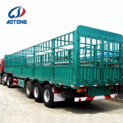 Aotong 3axle Animals Transport Fence Semi Trailer/Truck Trailer for Sale
