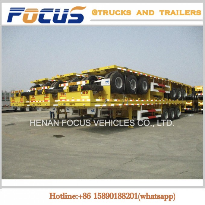 Cimc 20FT 40FT 3 Axles Flatbed Container Truck Trailer Image1
