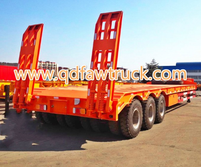 80t-100t Low Flatbed/Lowboy Semi Truck Trailer (HTC9406TDP) Image1