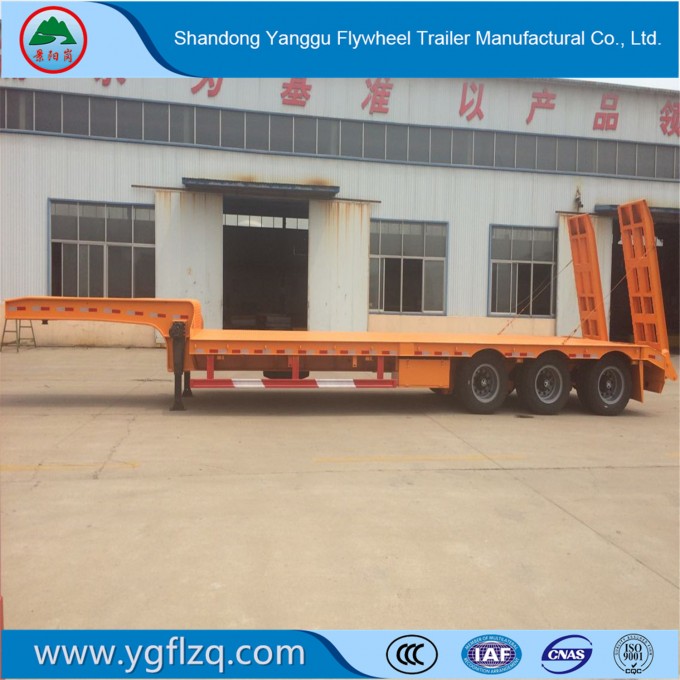 Flywheel 3 Axle 30ton/40ton/50ton/60ton/70ton/80ton Capacity Low Bed Semi Truck Trailer Image1