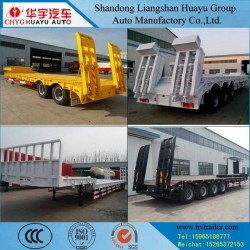 3/4 Axle Low Bed Semi Truck Trailer with Widen Support
