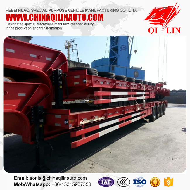 4 Axles Low Bed Truck Trailers for Excavator Transportation Image1