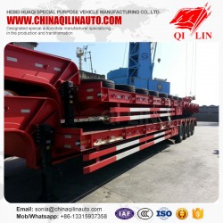 4 Axles Low Bed Truck Trailers for Excavator Transportation