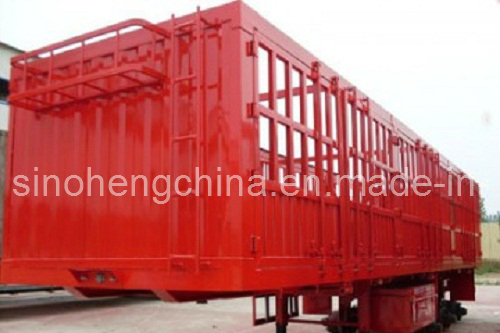2 Axles Cargo Storage Grid Semi Trailer for Truck Image1