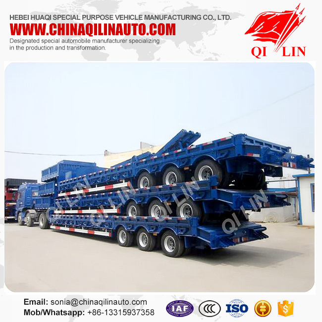 3 Axles 60tons Heavy Duty Low Bed Lowboy Truck Trailer Image1