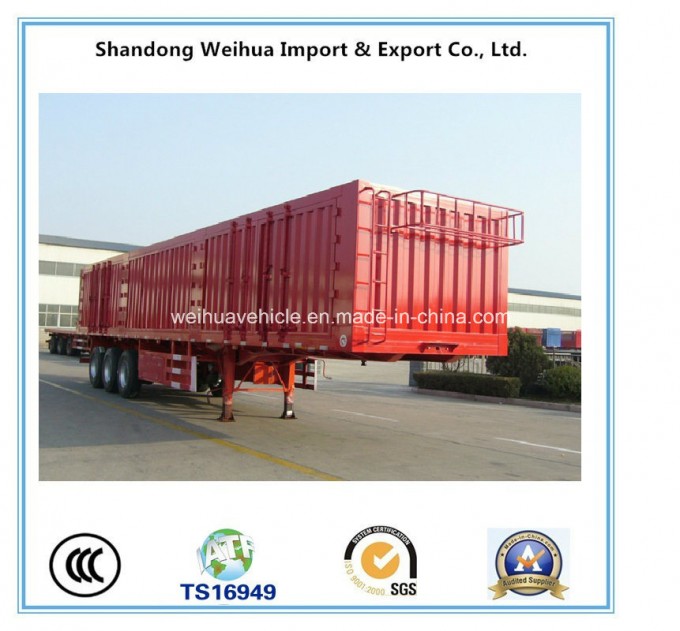 3 Axles Red Van Type Truck Trailer of Semi Trailer Image1