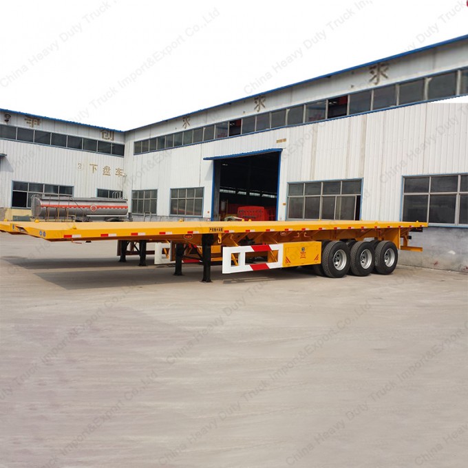 Sinotruk Truck Trailer Manufacturers Flatbed Container Semi Trailer for Sale Image1