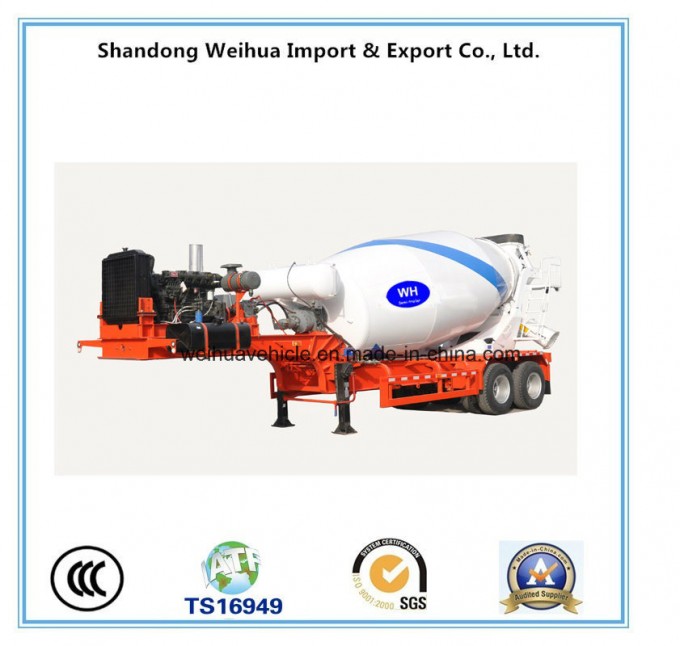 2 Axles Concrete Mixer Truck Transport Semi Trailer Image1