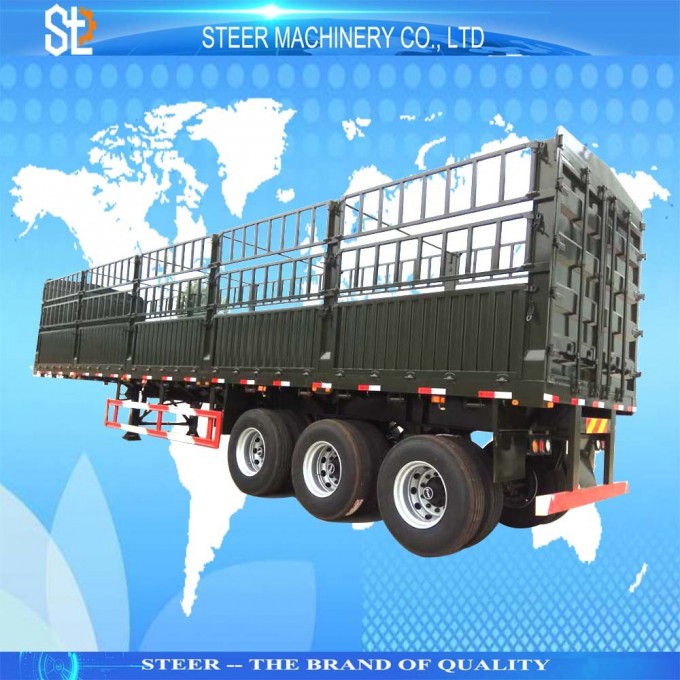 3 Axle Cargo Transport 40 Ton Cargo Truck Semi Trailer for Sale Image1