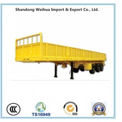 12.4m 60t Fuwa 3 Axle Drop Side Flat Bed Truck Semi Trailer with Low Price