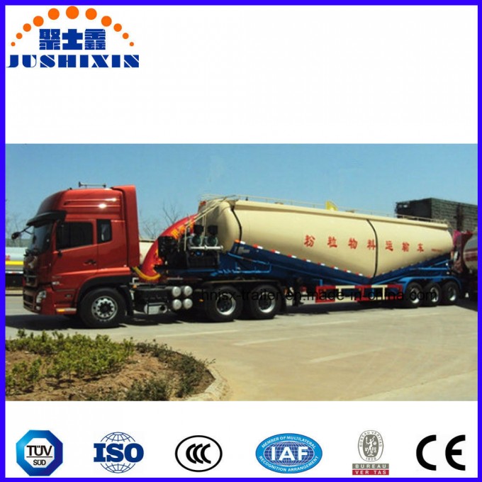 3 Axles 55 Cbm Cement Transport Tanker Truck Tractor Trailer Image1