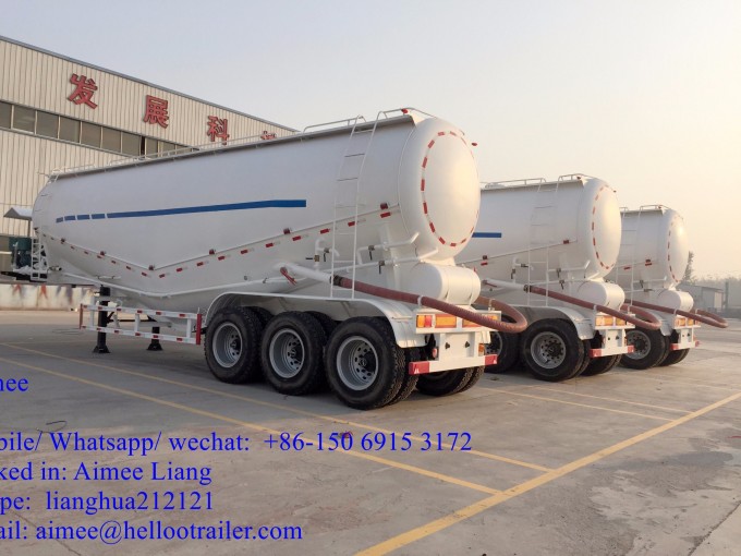 Chinese Helloo Trailer Tri-Axle 55m3 Cement Bulk Tank Truck Trailers Image1