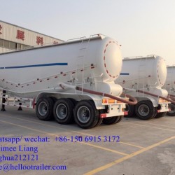 Chinese Helloo Trailer Tri-Axle 55m3 Cement Bulk Tank Truck Trailers