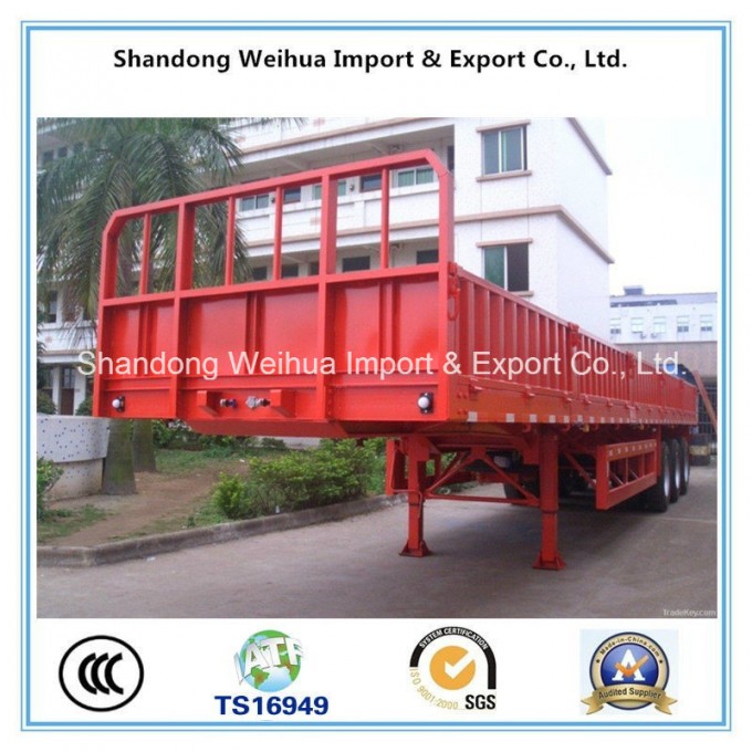Semi Truck Trailer with 2 Axles Side Wall From Manufacture Image1