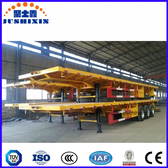 3 Axles 60 Tons 40FT Flatbed Container Truck Tractor Trailers Image1