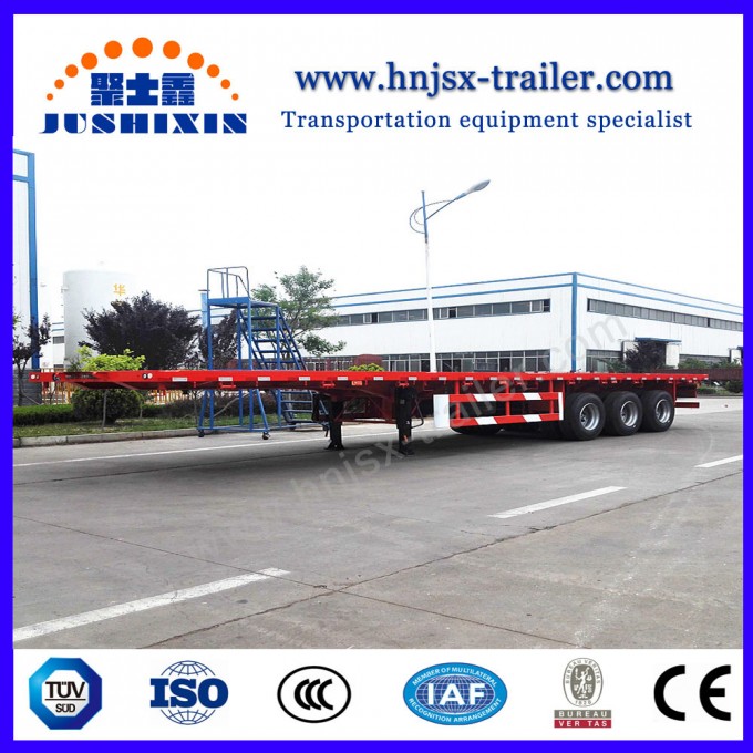 Jsxt 3 Axle Flatbed Container Semi Truck Trailer Image1