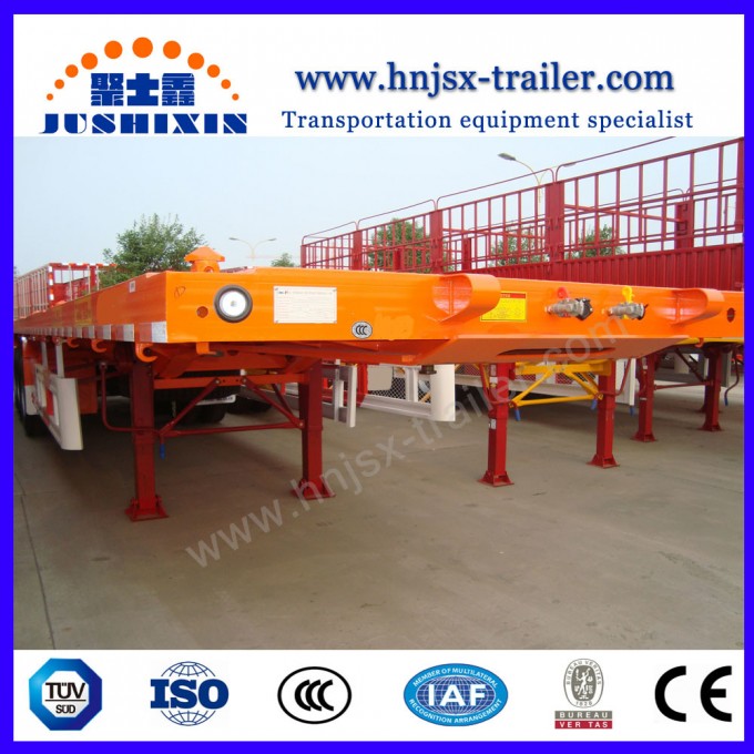3 Axles 60 Tons 40FT Flatbed Container Truck Trailers Image1