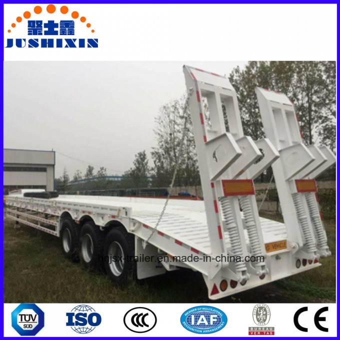 3 Axles 80t Low Bed Heavy Truck Semi Trailer Image1