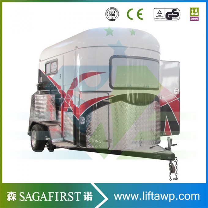 High Quality China 3 Horses Angle Load Horse Floats Trailer Image1