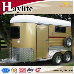 China Gooseneck Single 2 Horse Box Trailer with Windows Dividers Rubber Mats Living Quarters