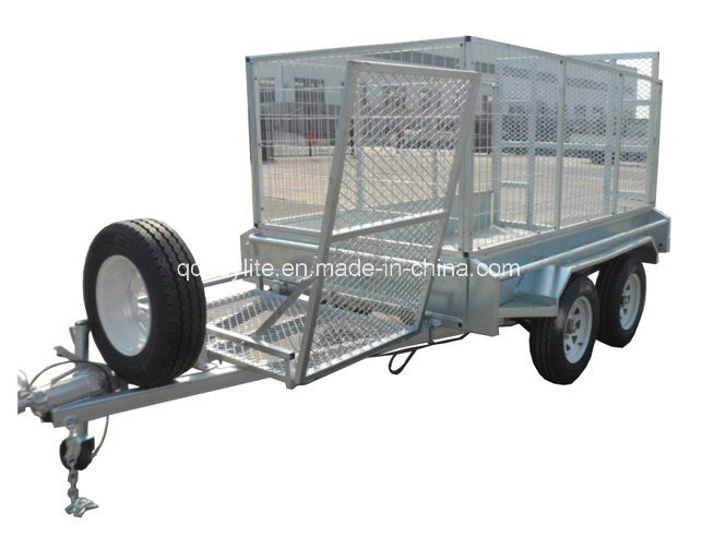 Tandem Box Caged Trailer with Rear Ramp Image1