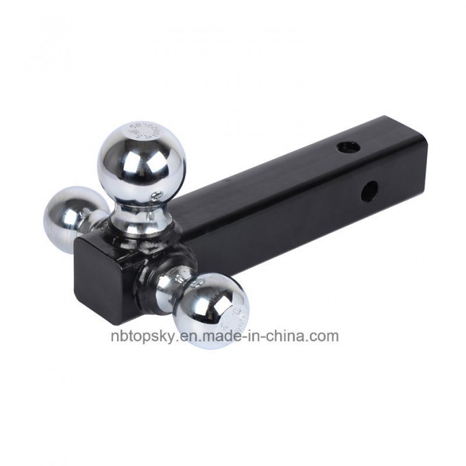 Triple Trailer Ball Mount, Chrome, with Hollow Shank Towing Hitch Mount Image1