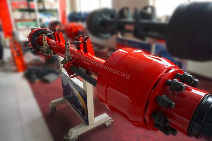Wanhua Brand Axle Semi Trailer 13t Round Beam American Axle Image1