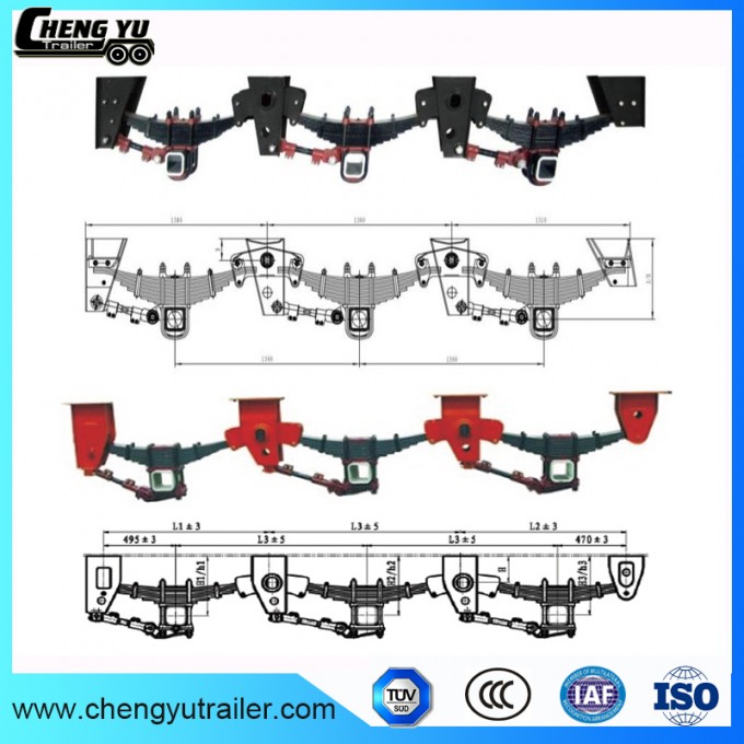 16t Tandem Mechanical Spring Suspension for Truck Trailer Image1