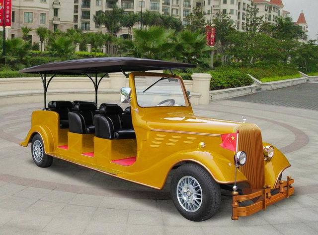 Yellow 8 Seaters Electric Classic Car Image1