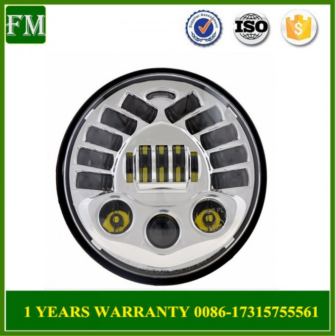 DOT Emark Approved 7inch Chromed Headlight for Jeep Accessories Image1