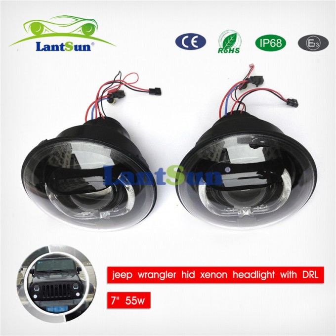 7′′ 55W H/L Beam HID Headlight for Jeep Wrangler Image1