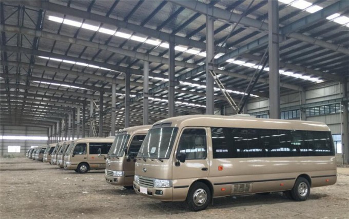 Stock Coaster Bus to Sale with Isuzu Euro 4 Engine Image1
