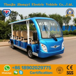 Mini 14 Seater off Road Low Speed Open Electric Sightseeing Car for Tourist