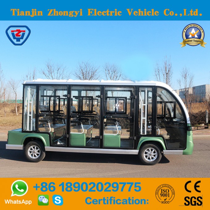Zhongyi High Quality 11 Seats Enclosed Electric Power Electric Shuttle Bus with Ce and SGS Cetificat Image1