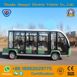 Zhongyi High Quality 11 Seats Enclosed Electric Power Electric Shuttle Bus with Ce and SGS Cetificat