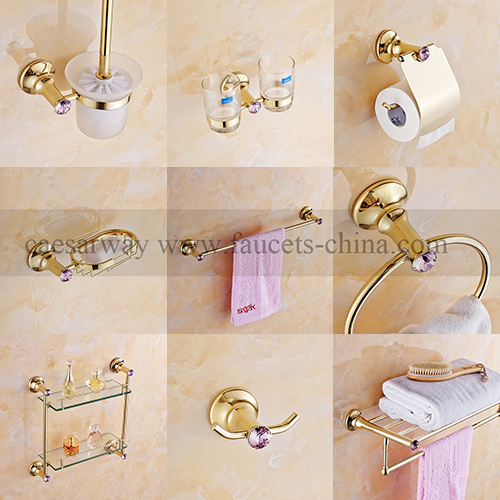 Golden Brass and Zinc Bathroom Accessories Image1