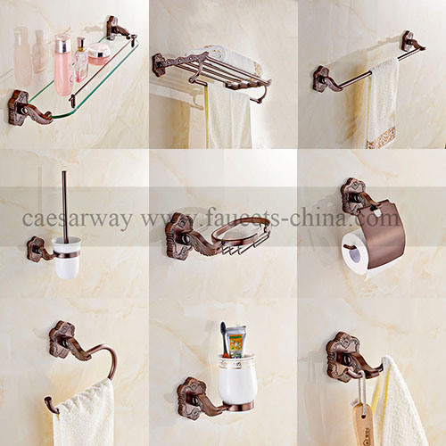 Wall Mounted Rose Golden Bathroom Accessories Image1