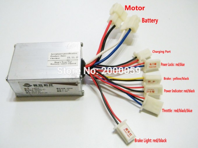 Brush Electric Bike Scooter Controller 24V250W Lb27 Image1