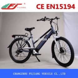 Good Performance Woman Electric Bike with Carrier&Basket&Back Seat