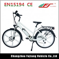 7 Speed Eco-Friendly Lady Electric Bike with Carrier